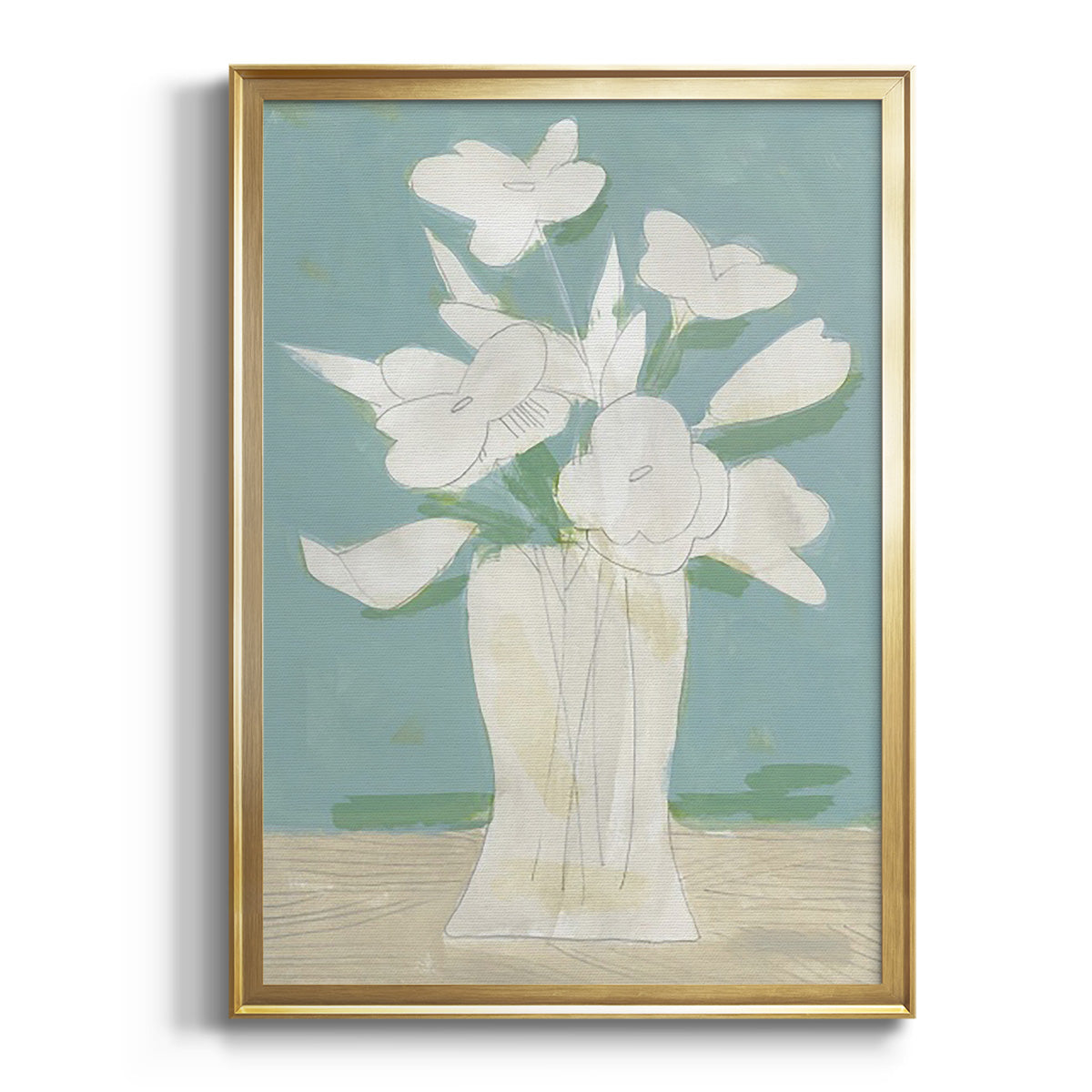 Muted Spring Arrangement I - Modern Framed Canvas Print