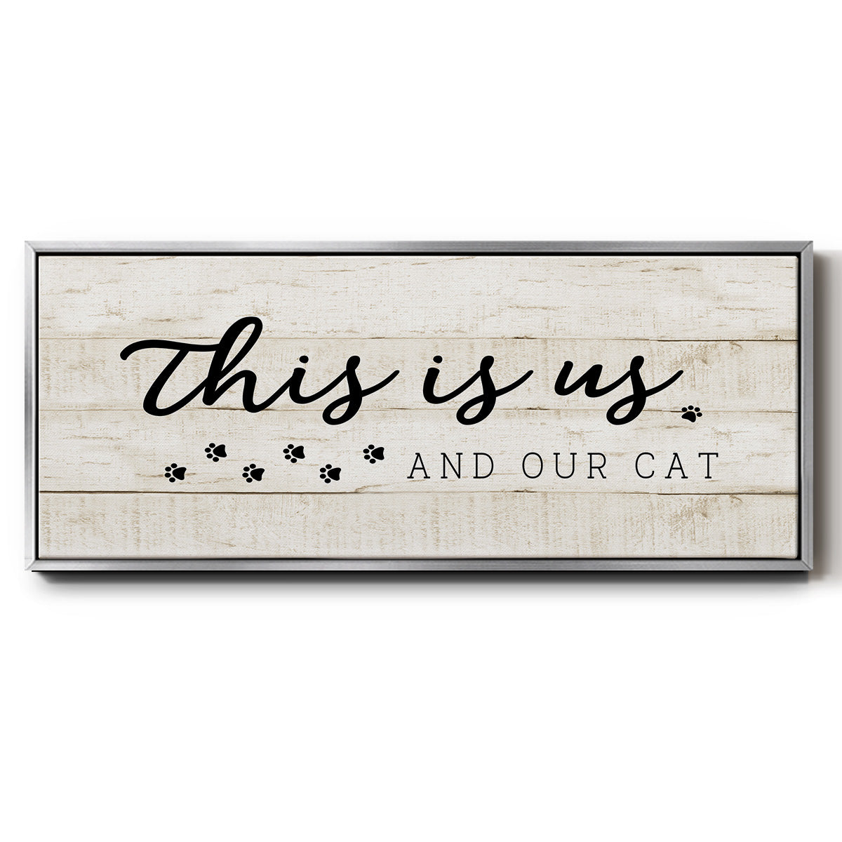 Us and Our Cat - Floater Framed Canvas Print
