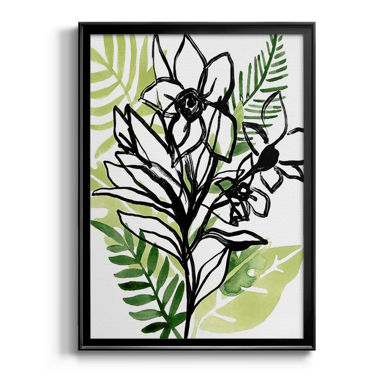 Tropical Sketchbook II - Modern Framed Canvas Print