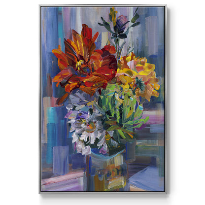 Modern Bouquet - Floater Framed Canvas Print
