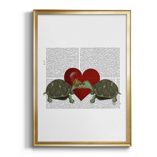 Turtle Kiss - Modern Framed Canvas Print