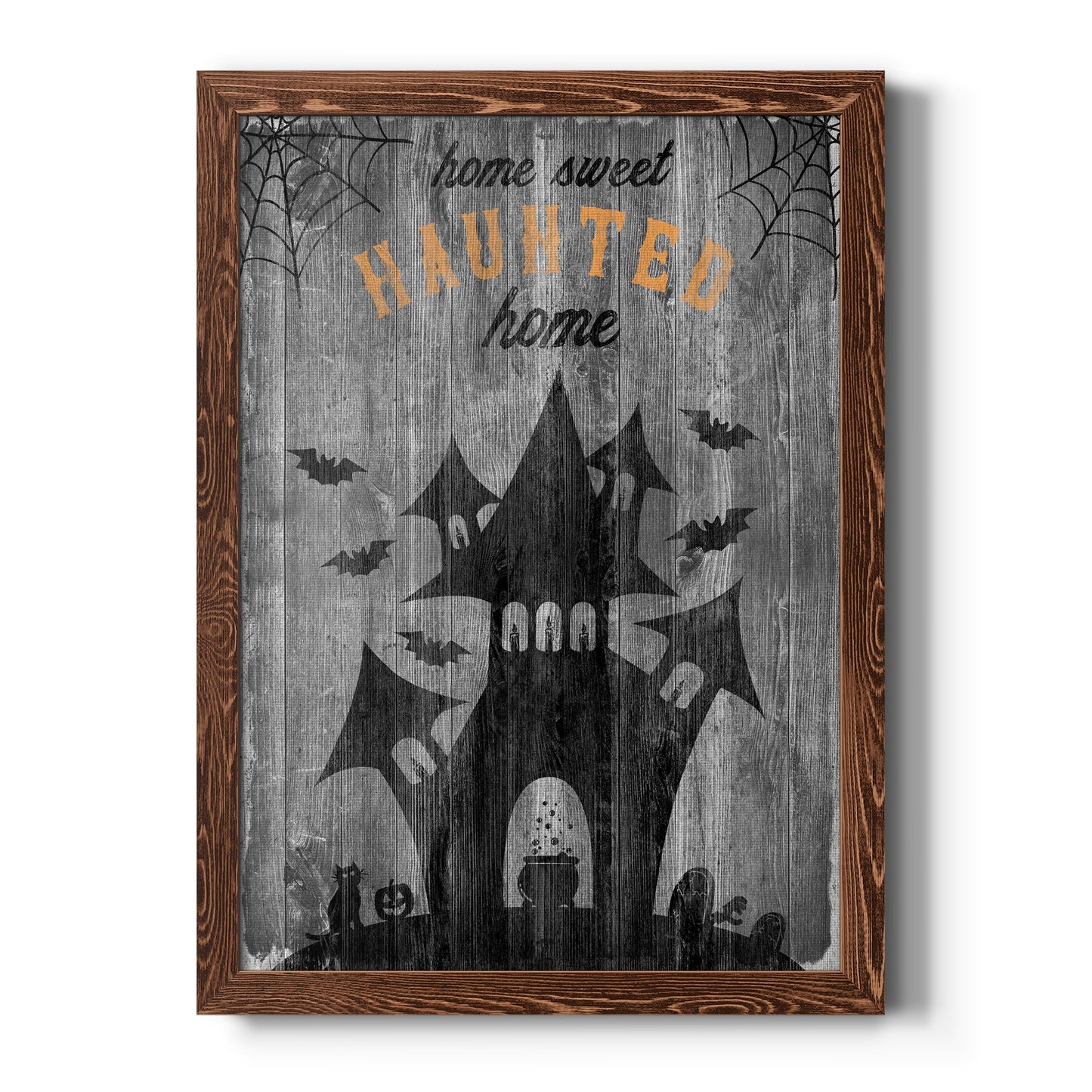 Haunted House - Barnwood Framed Canvas Print