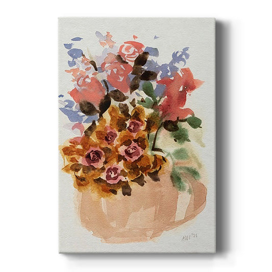 Mauve Bouquet in Teapot II - Canvas Art Print