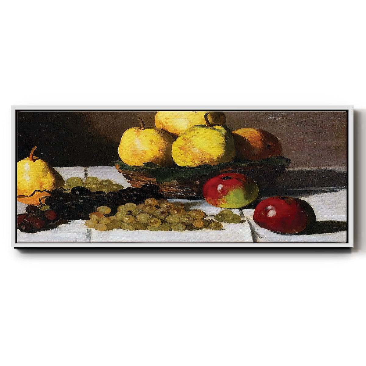 Still Life with Pears and Grapes, 1867 - Floater Framed Canvas Print