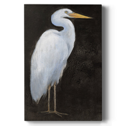 White Heron Portrait I  Premium Gallery Wrapped Canvas - Ready to Hang