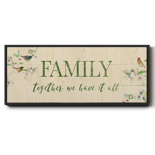 Family Together - Floater Framed Canvas Print