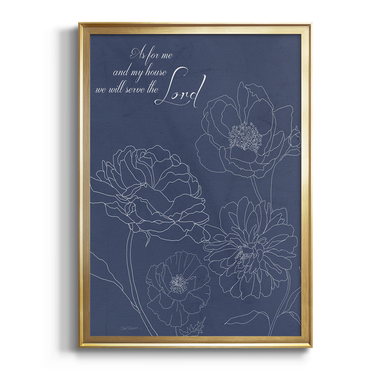 Serve the Lord Floral Sketch - Modern Framed Canvas Print