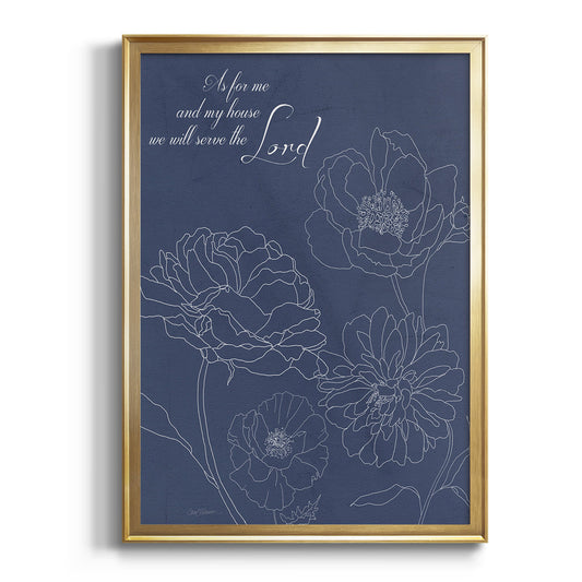 Serve the Lord Floral Sketch - Modern Framed Canvas Print