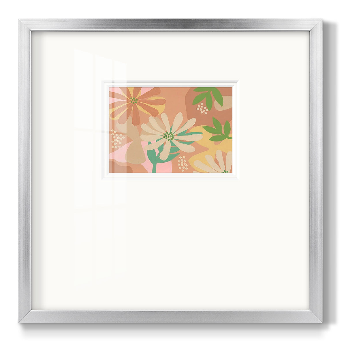 Neutral Blooms III - Double Matboard Framed Print