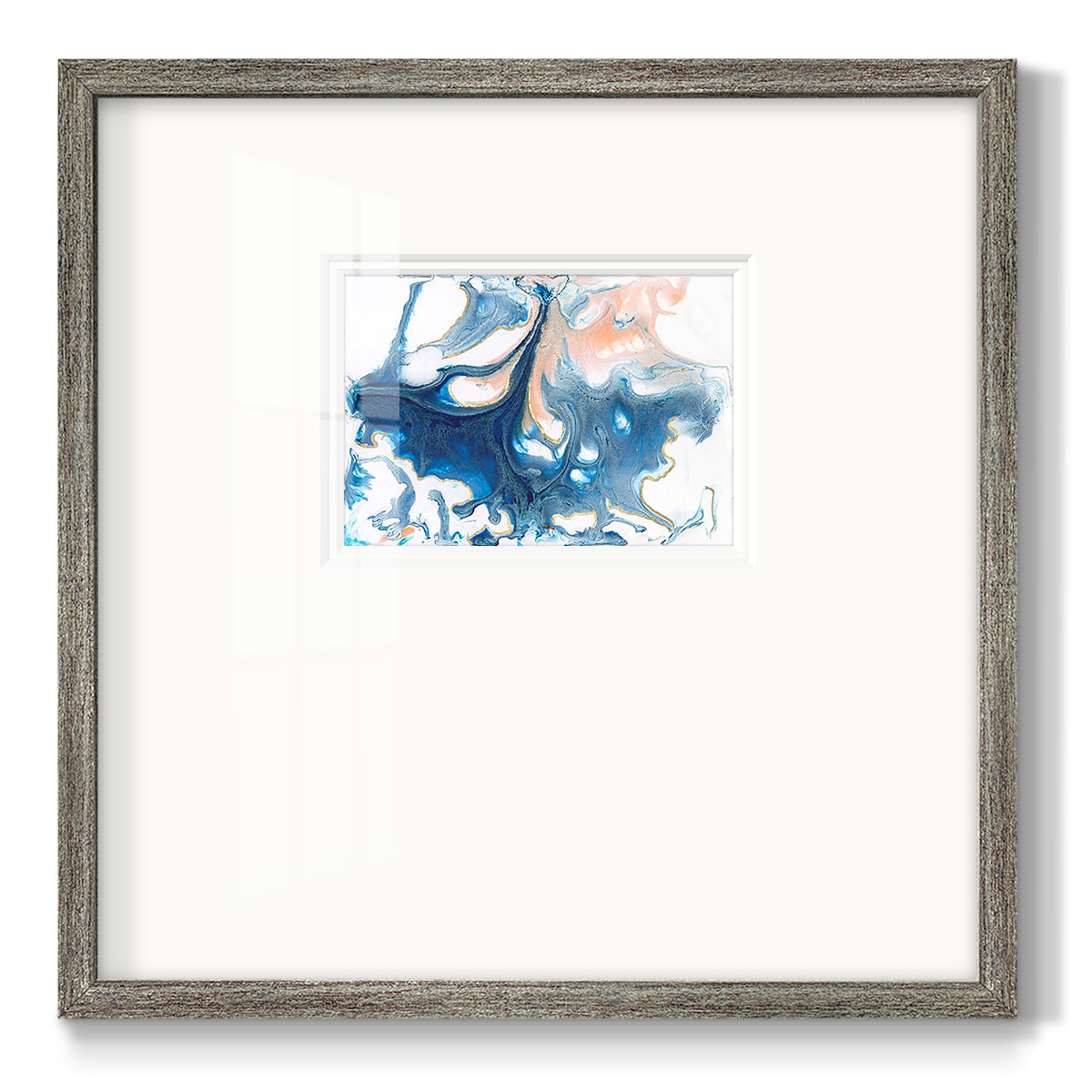 Dancing Blue I Premium Framed Print Double Matboard