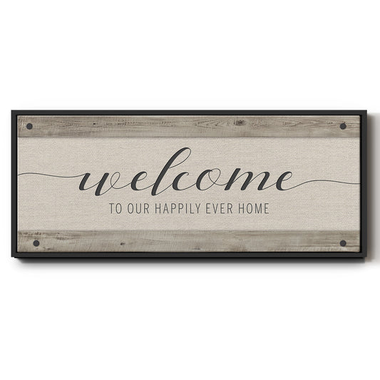 Happily Home - Floater Framed Canvas Print