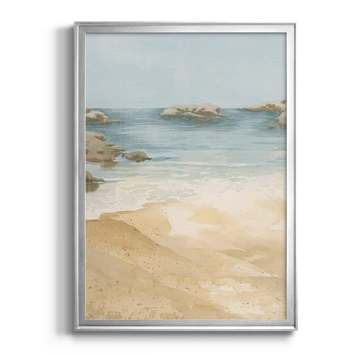 Tranquil Beach I - Modern Framed Canvas Print