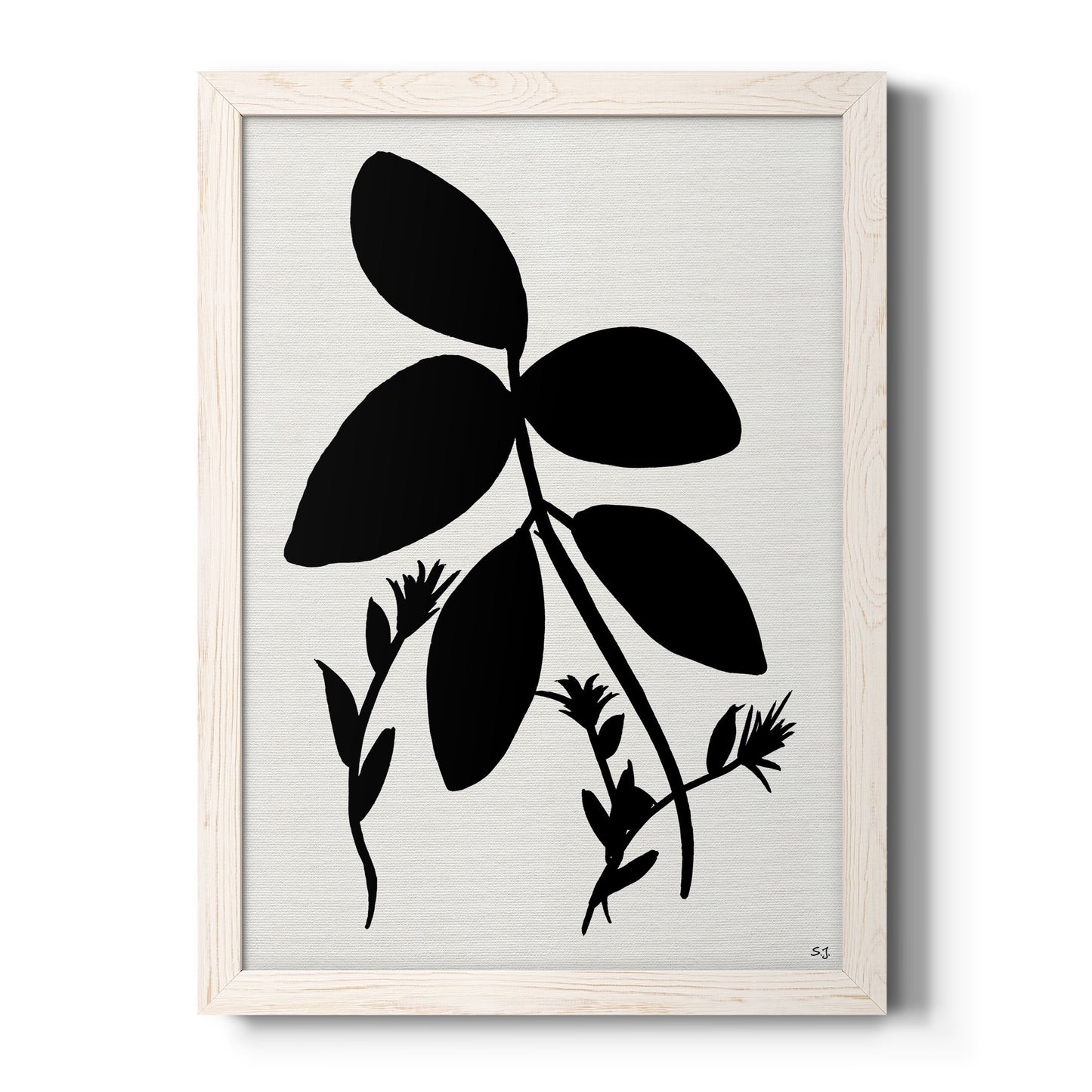 Silhouette Garden II - Barnwood Framed Canvas Print