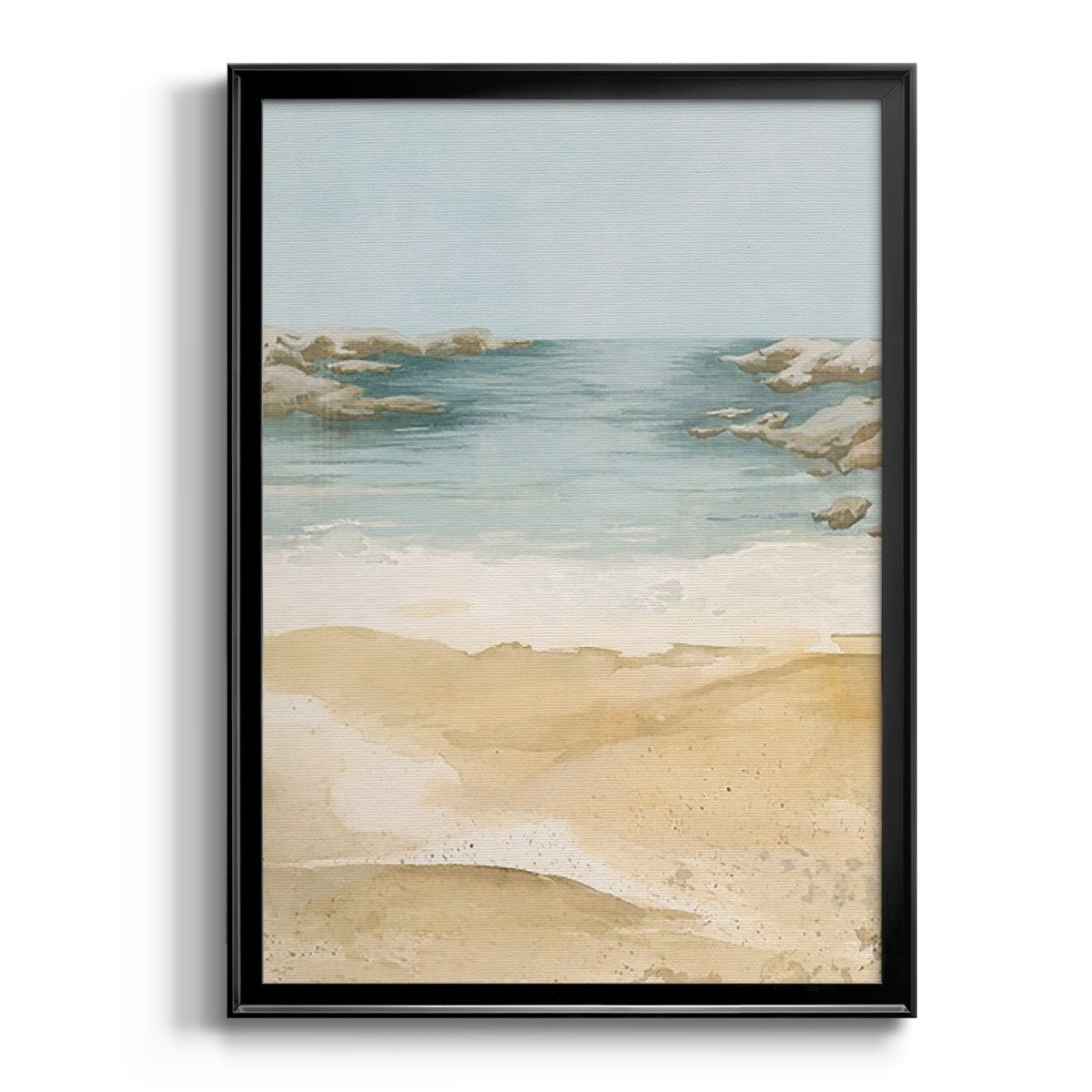 Tranquil Beach II - Modern Framed Canvas Print