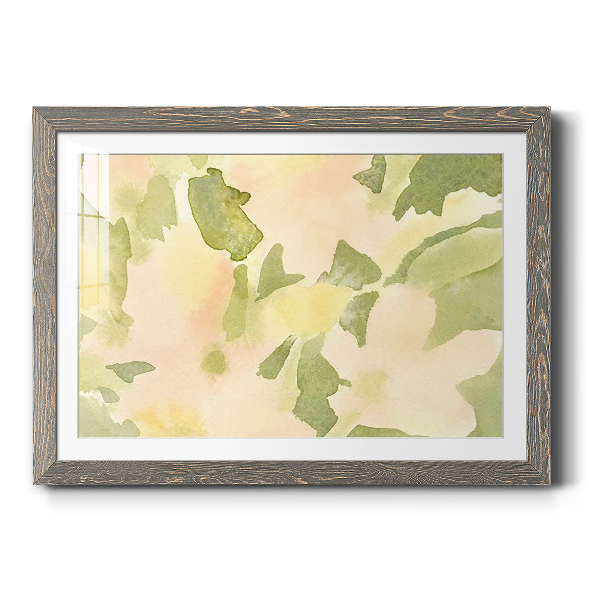 Verdant Floral Abstract I - Barnwood Framed Art Print
