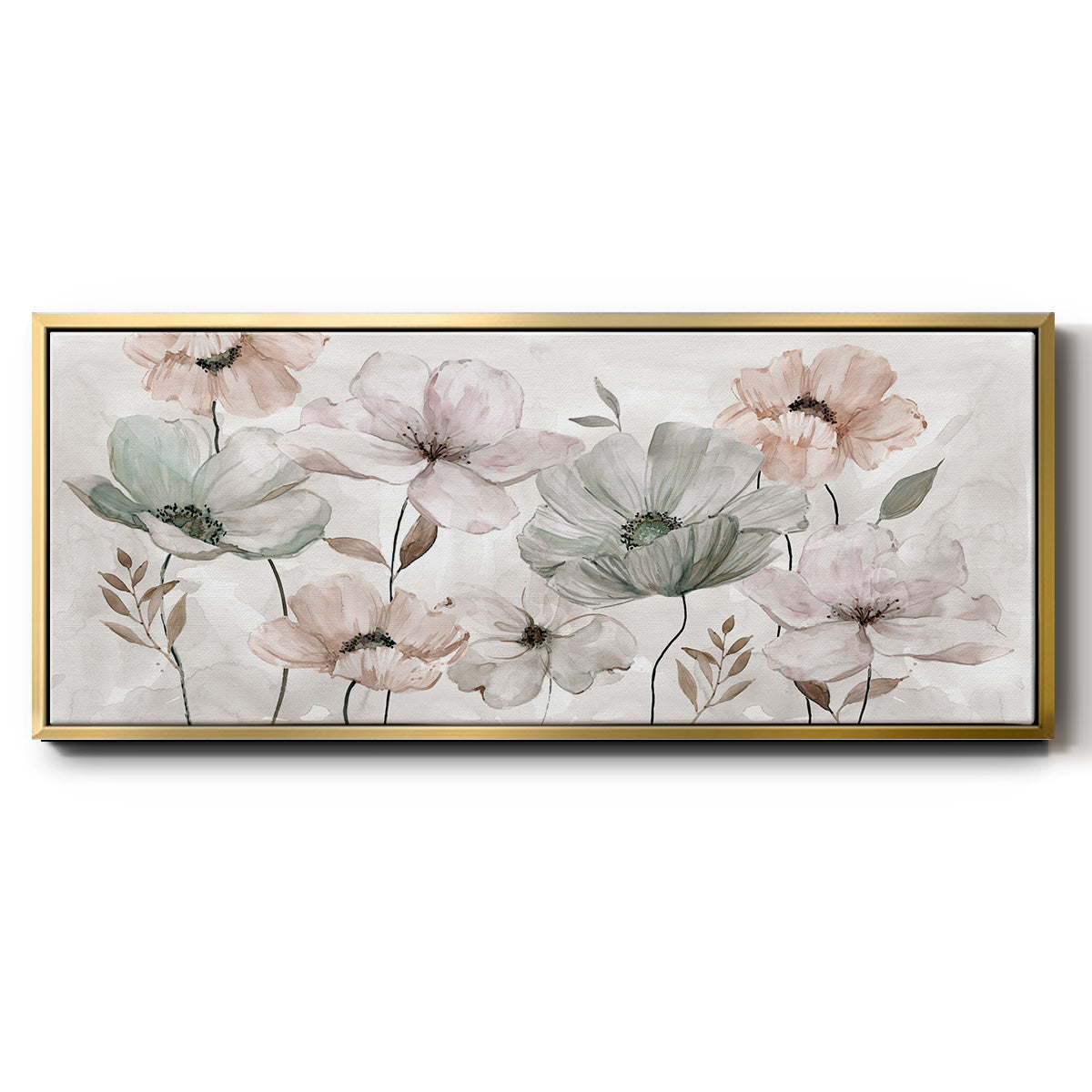 Blushing Garden - Floater Framed Canvas Print