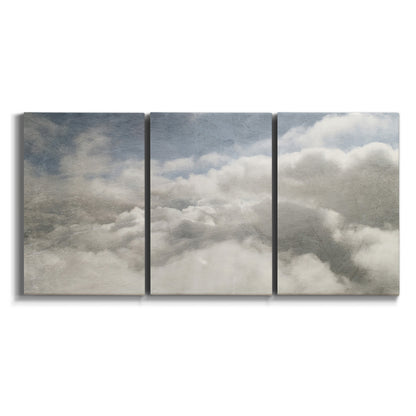 Three-panel canvas wall art featuring aerial landscape view photograph on white background.