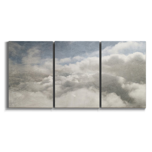 Three-panel canvas wall art featuring aerial landscape view photograph on white background.