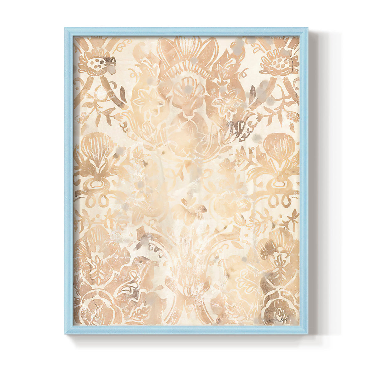 Walnut Damask III - Restickable Framed Art Print