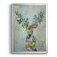 Fantastic Florals Deer, Portrait - Modern Framed Canvas Print