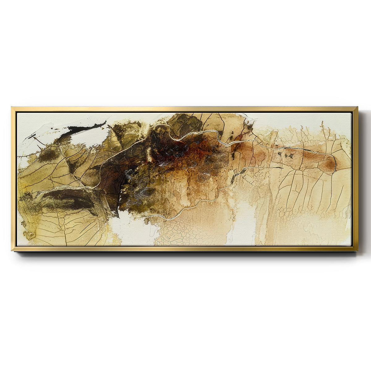 Dance of Gold I - Floater Framed Canvas Print