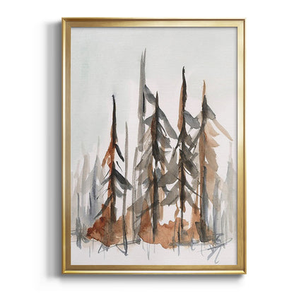 Rustic Evergreens I - Modern Framed Canvas Print