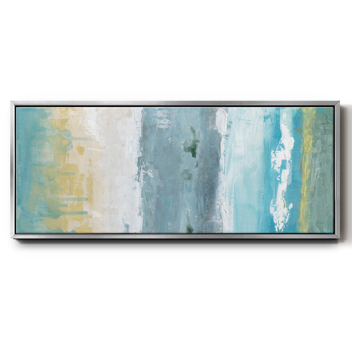 Beach Walk II - Floater Framed Canvas Print