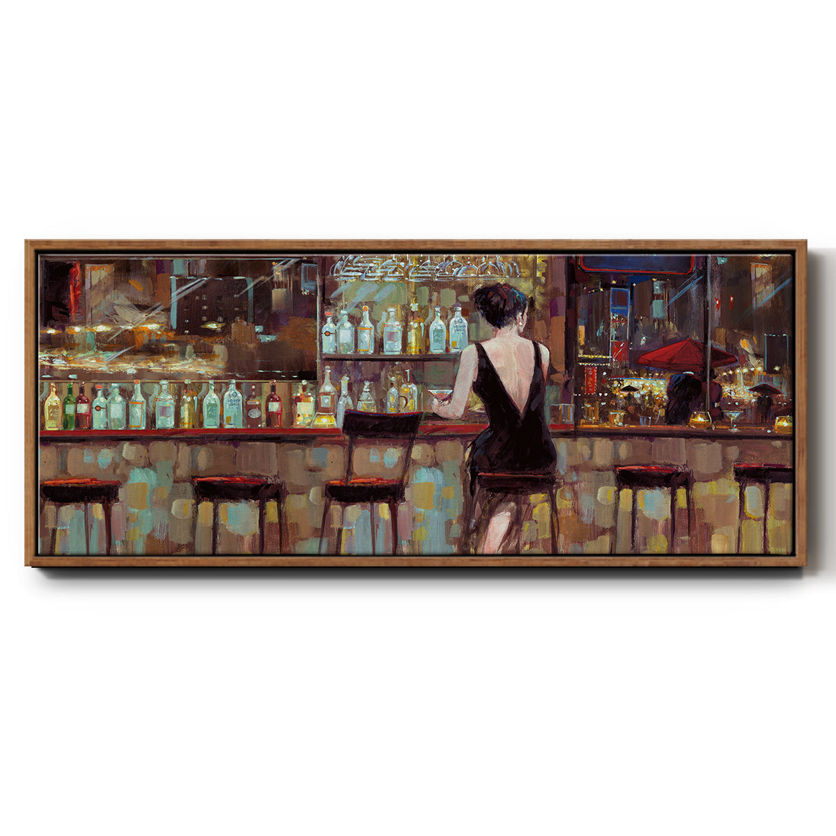 Elegant in Black - Floater Framed Canvas Print