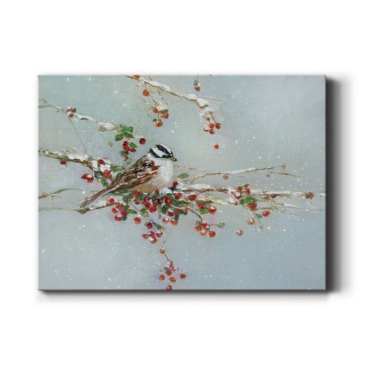 Woodpecker in Winter - Premium Gallery Wrapped Canvas  - Ready to Hang