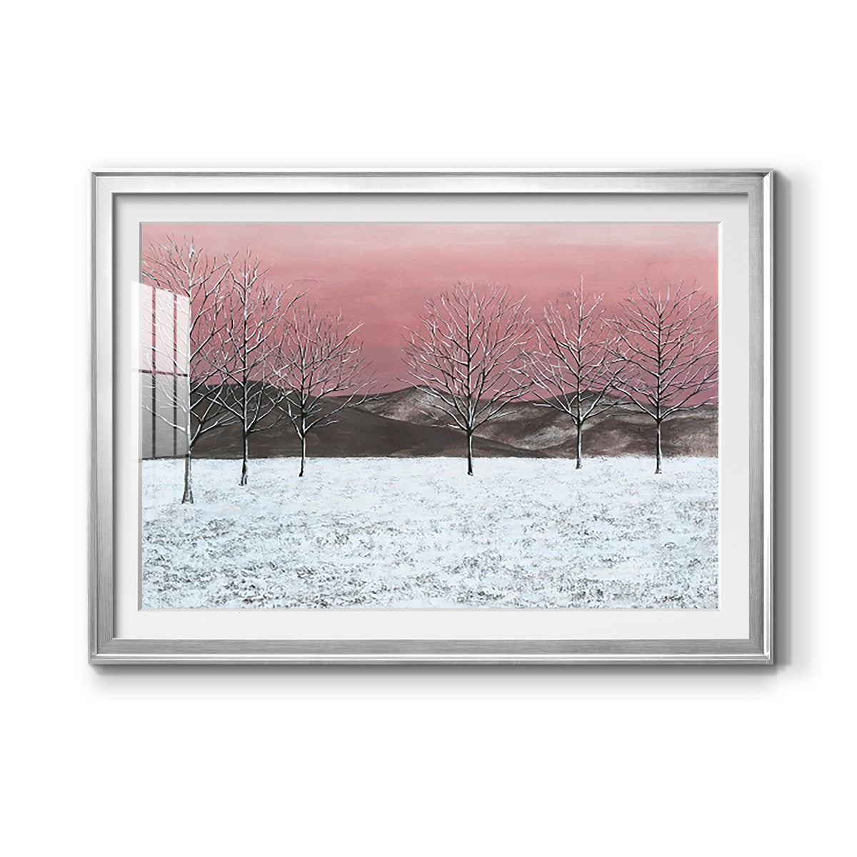 Sunset Snowfall I Premium Framed Print - Ready to Hang