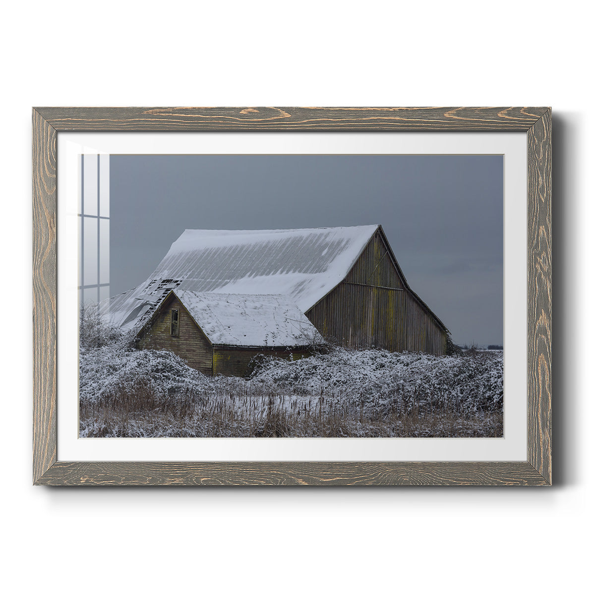 Winter Barn - Barnwood Framed Art Print