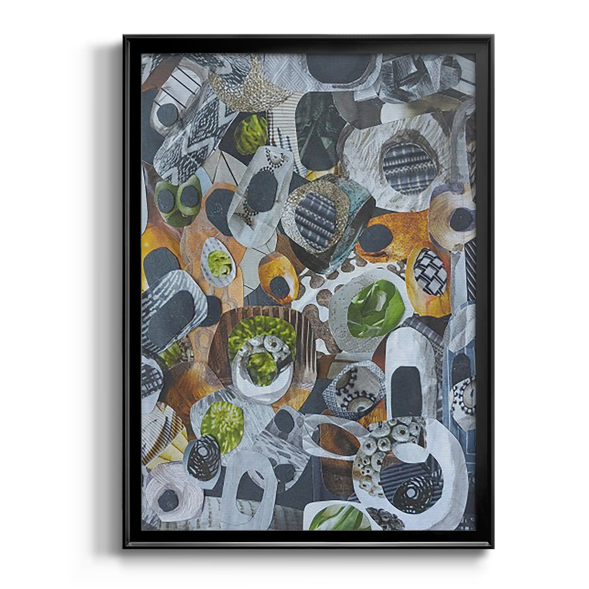 Big Sur Stones and Kelp - Modern Framed Canvas Print