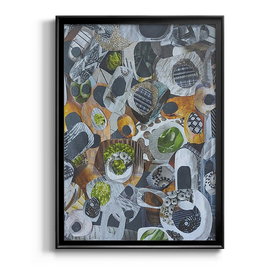 Big Sur Stones and Kelp - Modern Framed Canvas Print