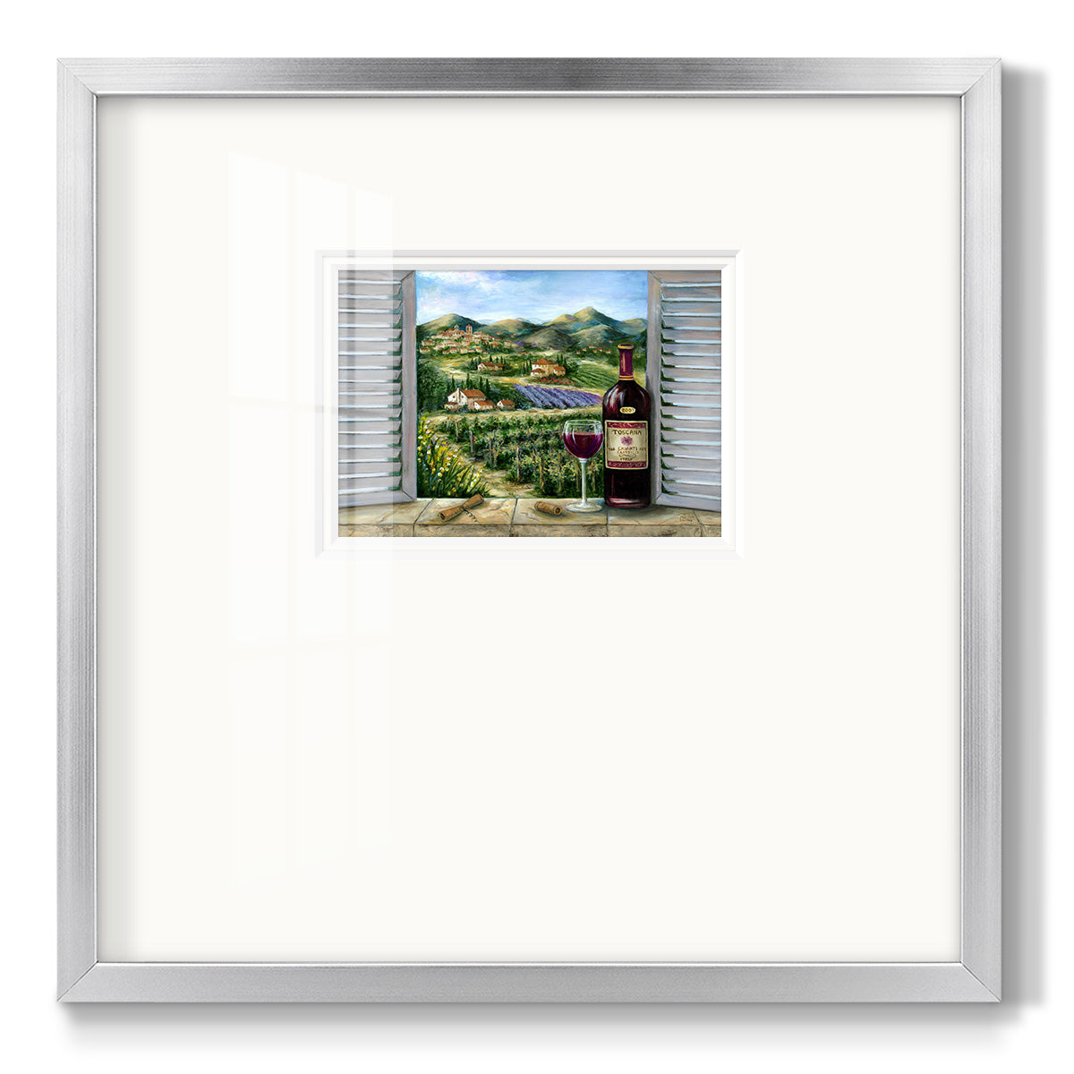 Tuscan Red and Vineyard - Double Matboard Framed Print