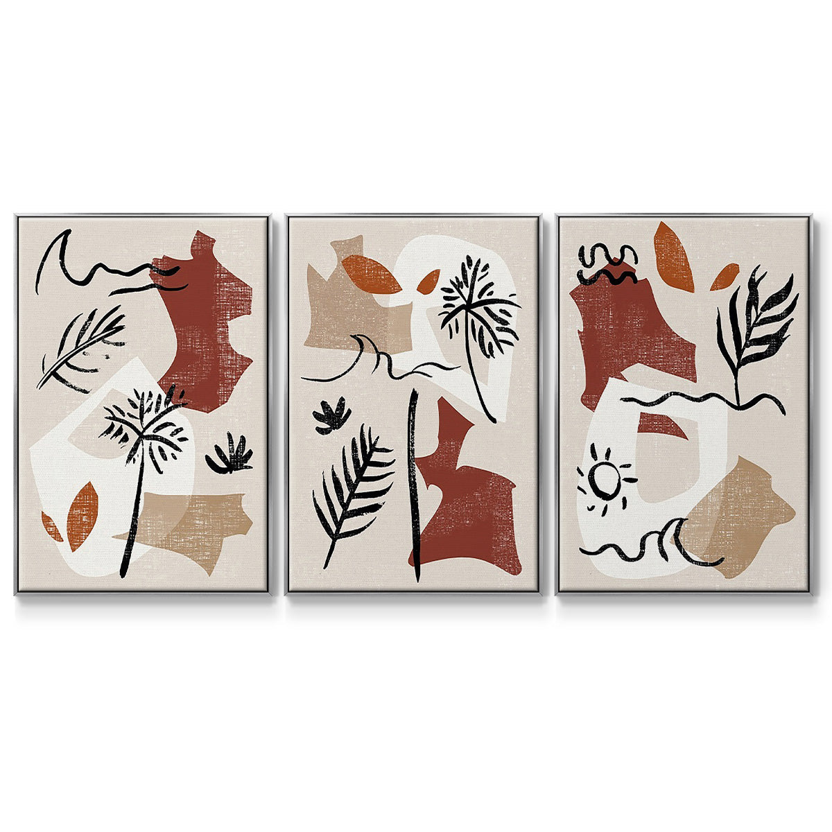 Soft Palms IV - Floater Framed Canvas Set
