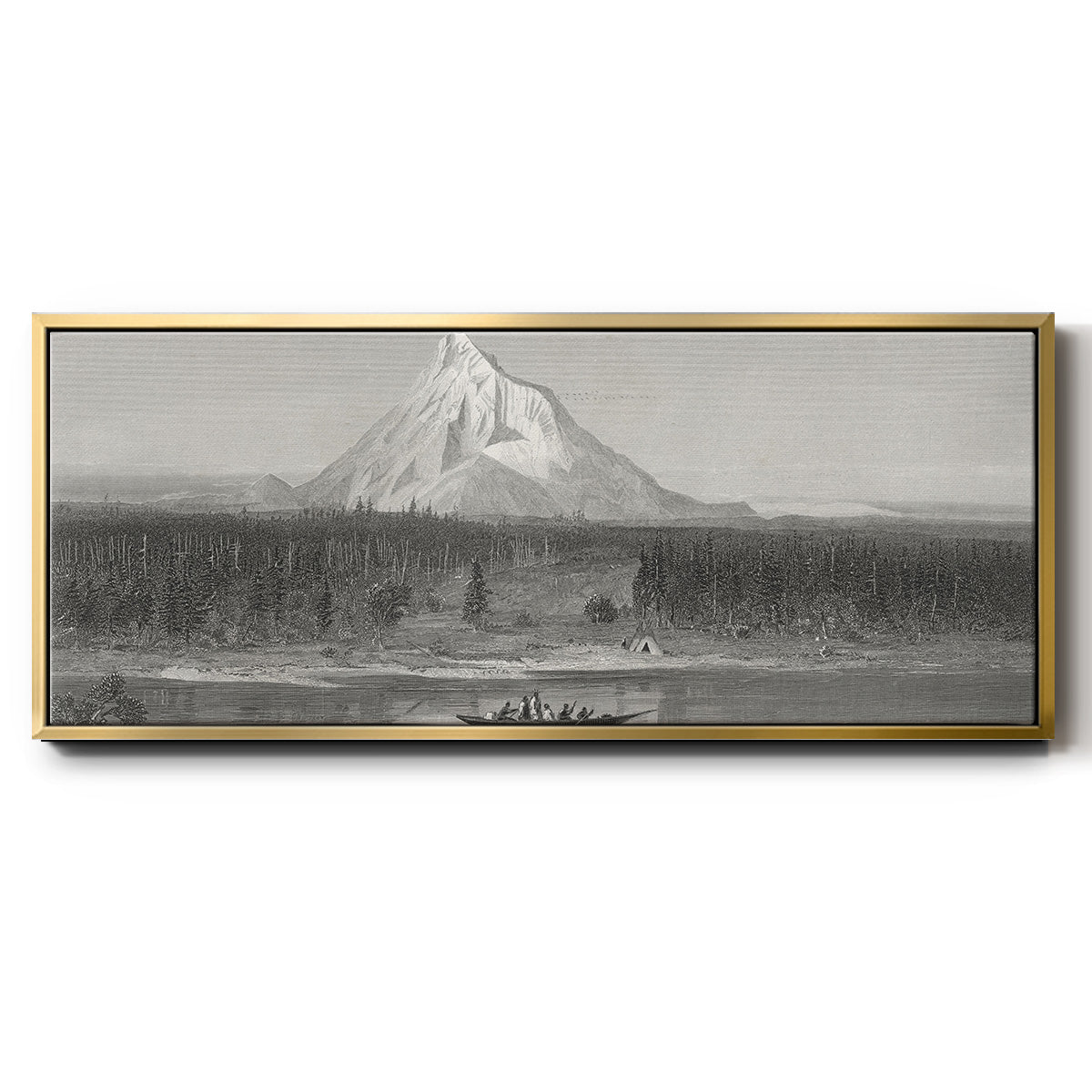 Mount Hood from the Columbia - Floater Framed Canvas Print