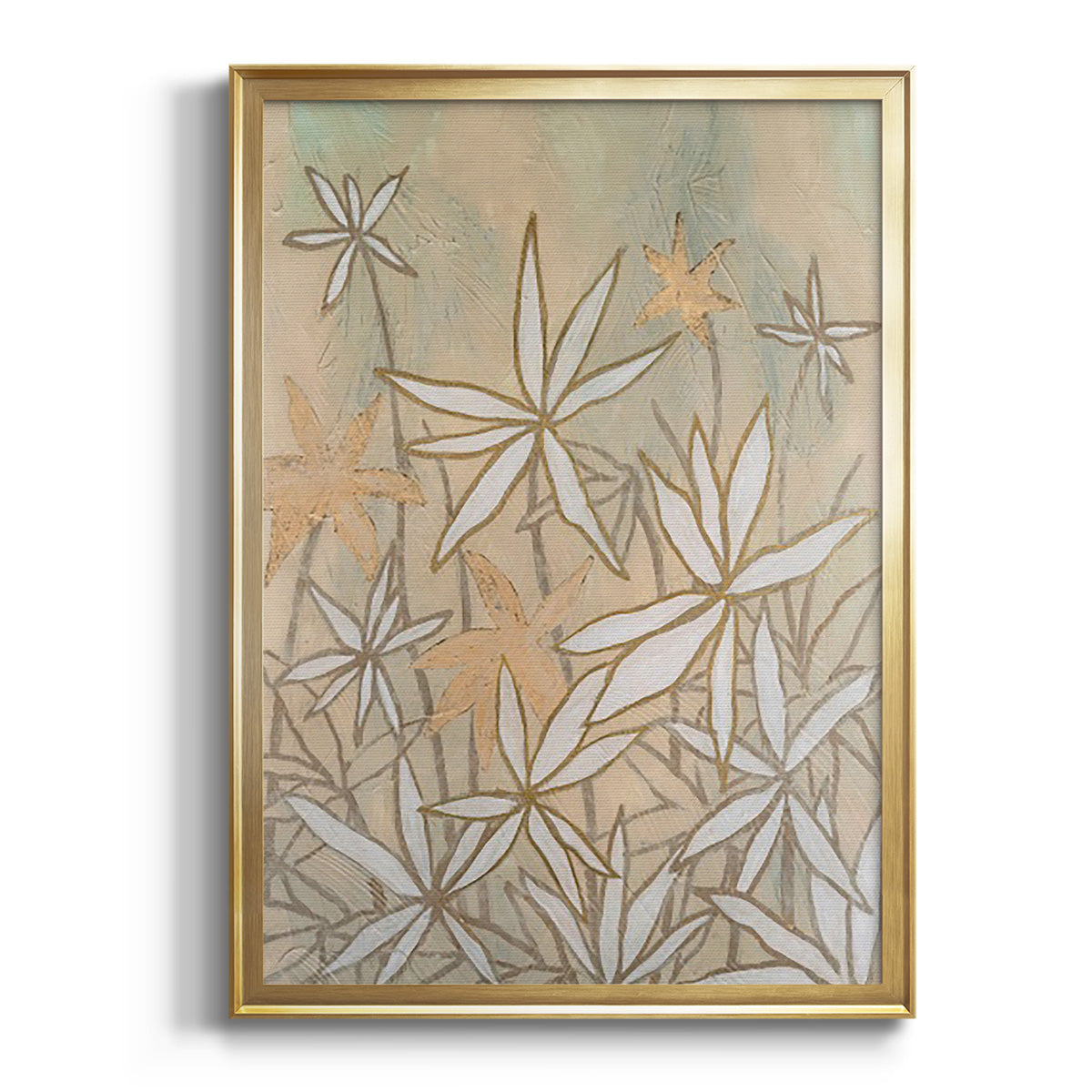 Embellished Starburst Bloom I - Modern Framed Canvas Print