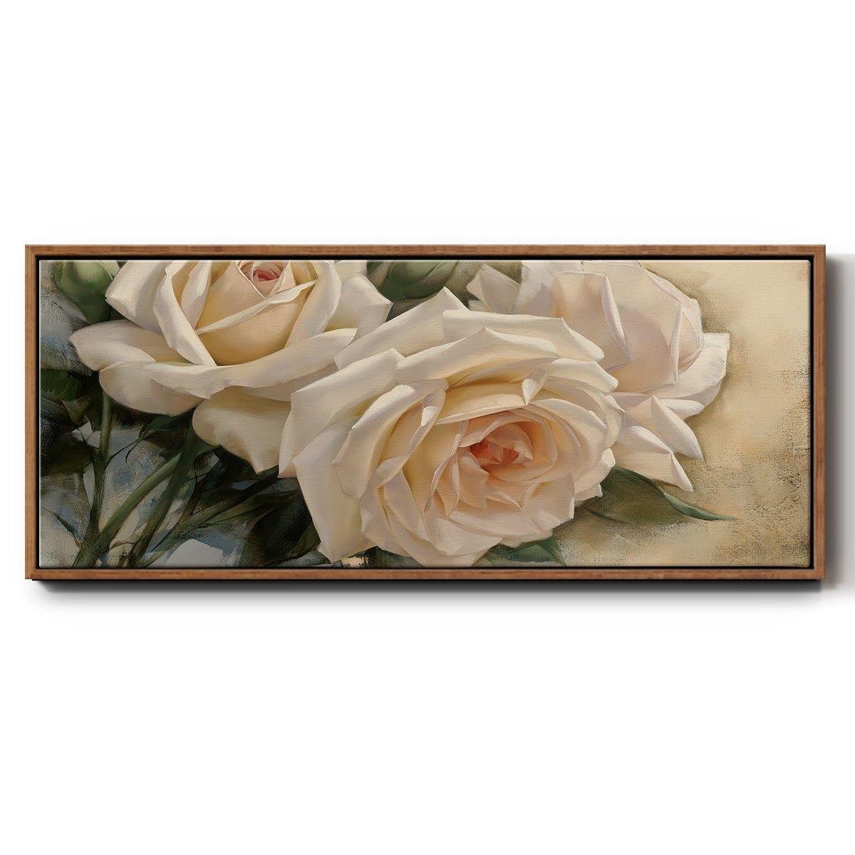 La Roseraie I - Floater Framed Canvas Print