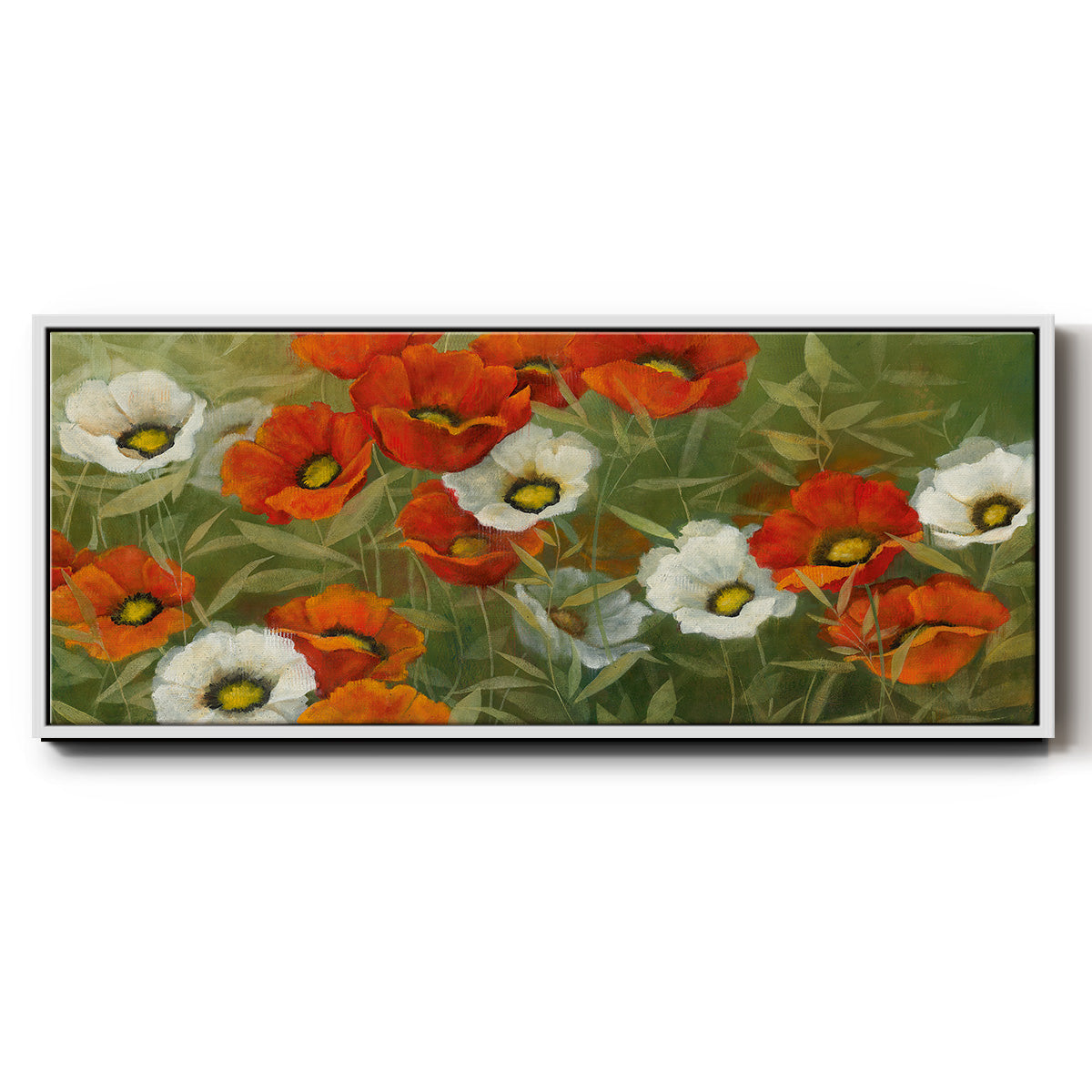 Poppy Symphony - Floater Framed Canvas Print