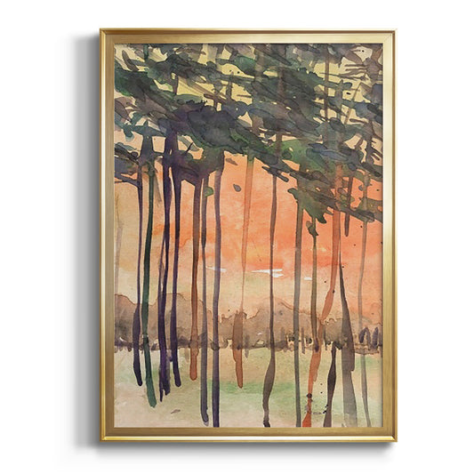 Between the Trees II - Modern Framed Canvas Print