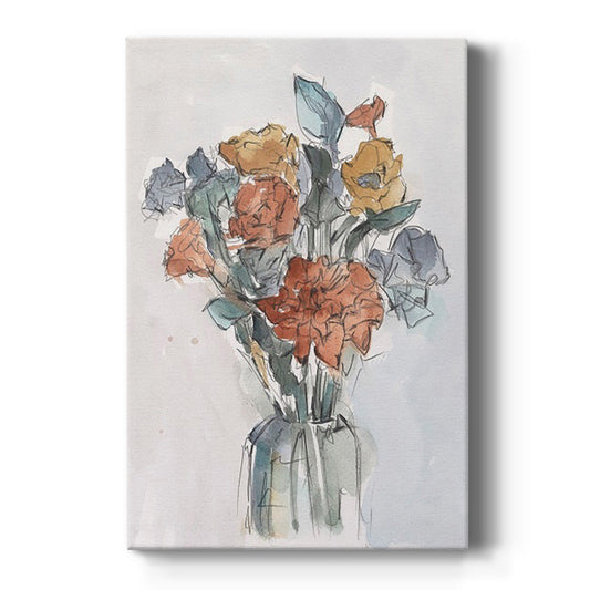 Watercolor Floral Arrangement I - Canvas Art Print