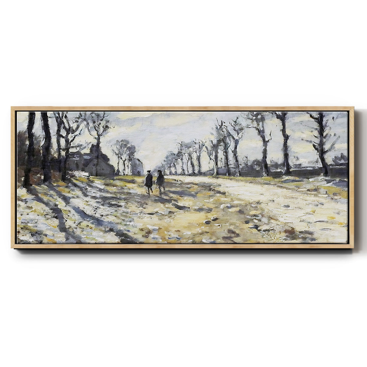 The Road, Effect of Snow at Sunset, 1869 - Floater Framed Canvas Print