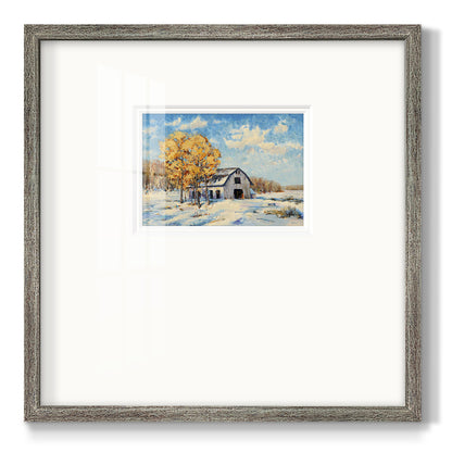 Autumn Barn- Premium Framed Print Double Matboard