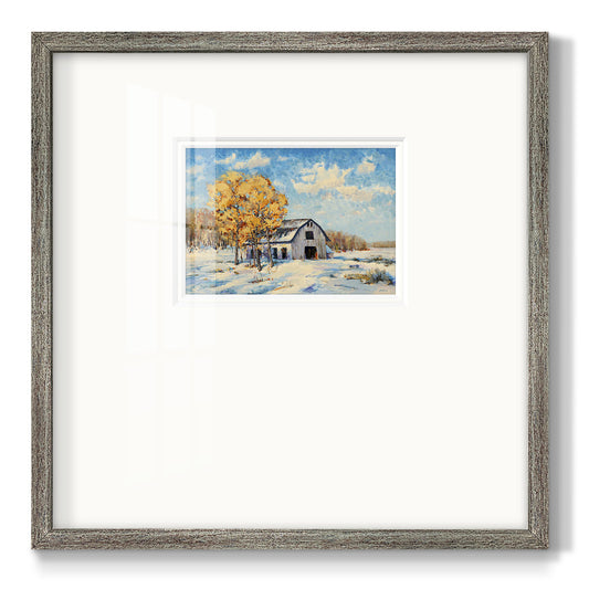 Autumn Barn - Double Matboard Framed Print