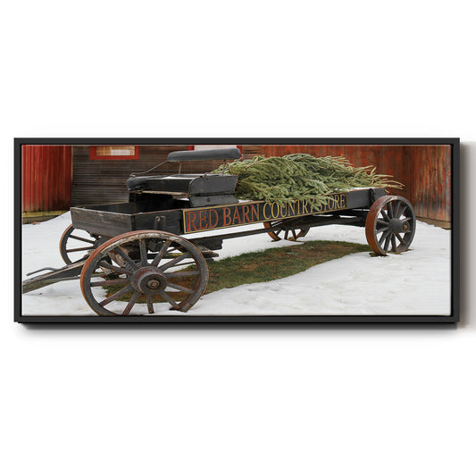 Country Store Wagon - Floater Framed Canvas Print