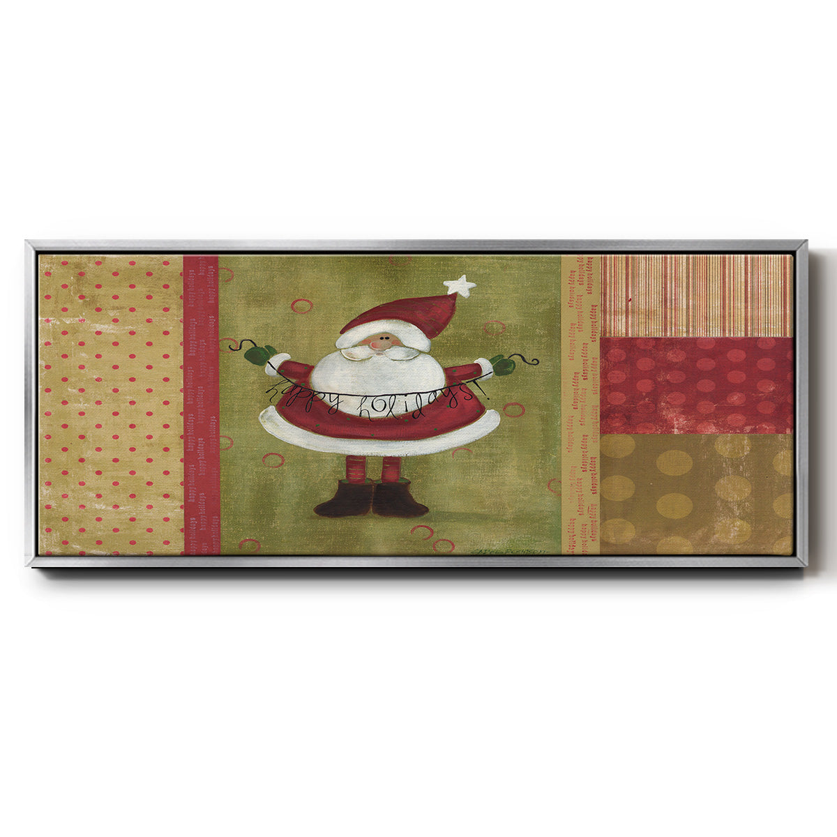 Holiday Santa - Floater Framed Canvas Print