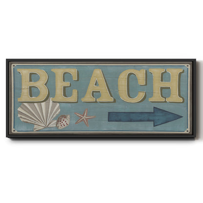 Shoreline Signs III - Floater Framed Canvas Print