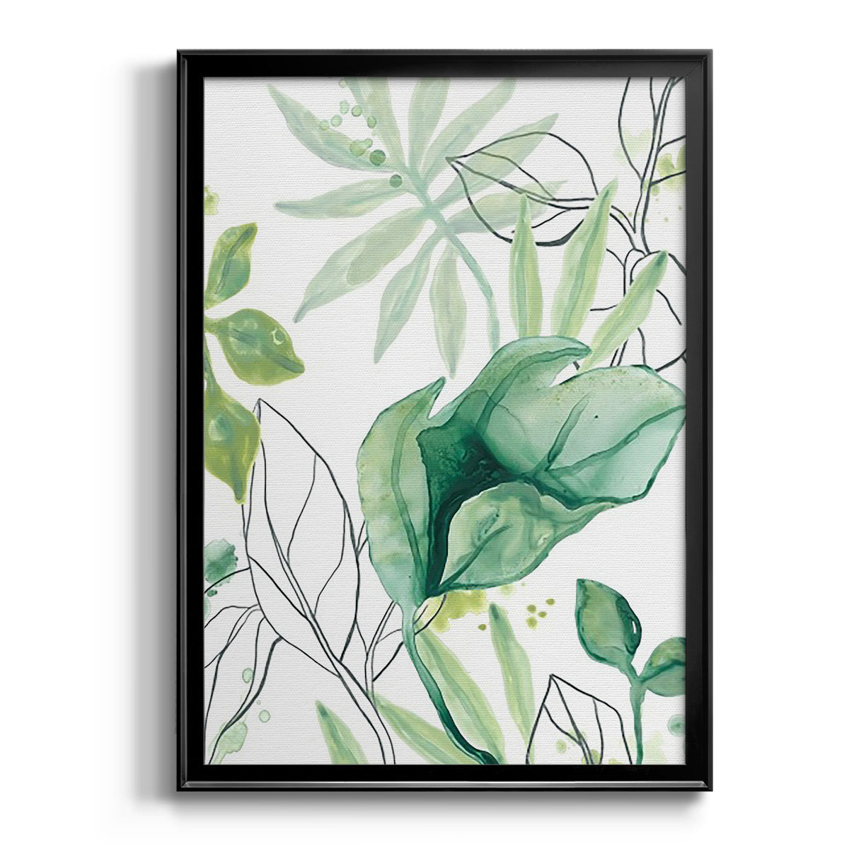 Tropical Palm Chorus II - Modern Framed Canvas Print