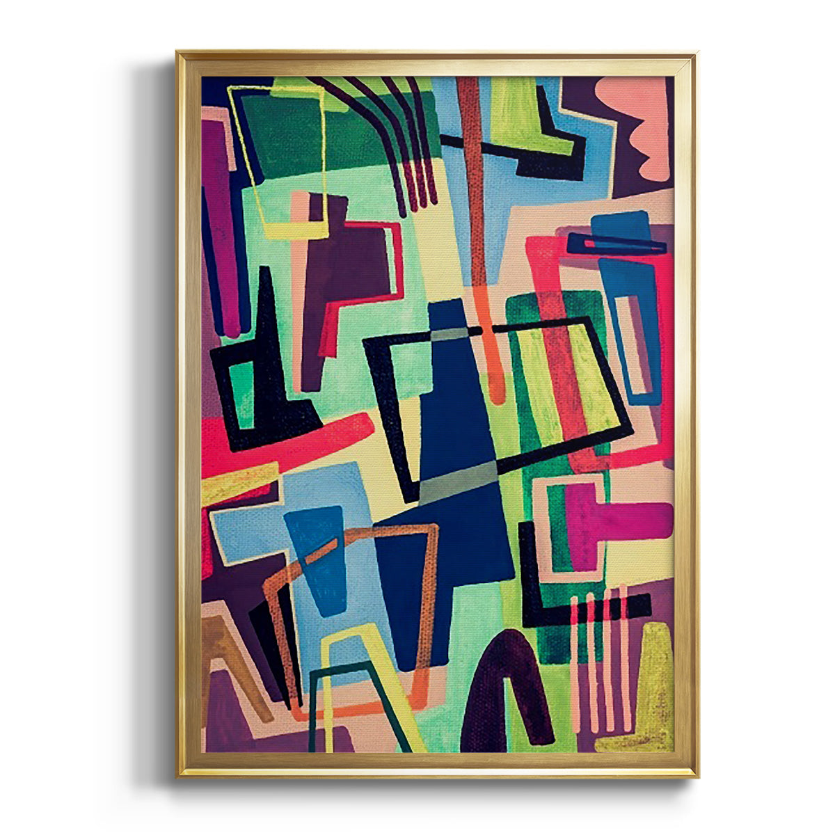 Connected Colors II - Modern Framed Canvas Print