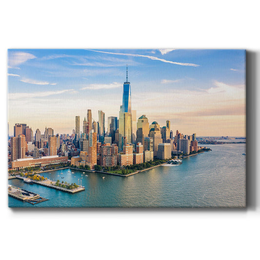 Aerial View of Lower Manhattan - Canvas Art Print